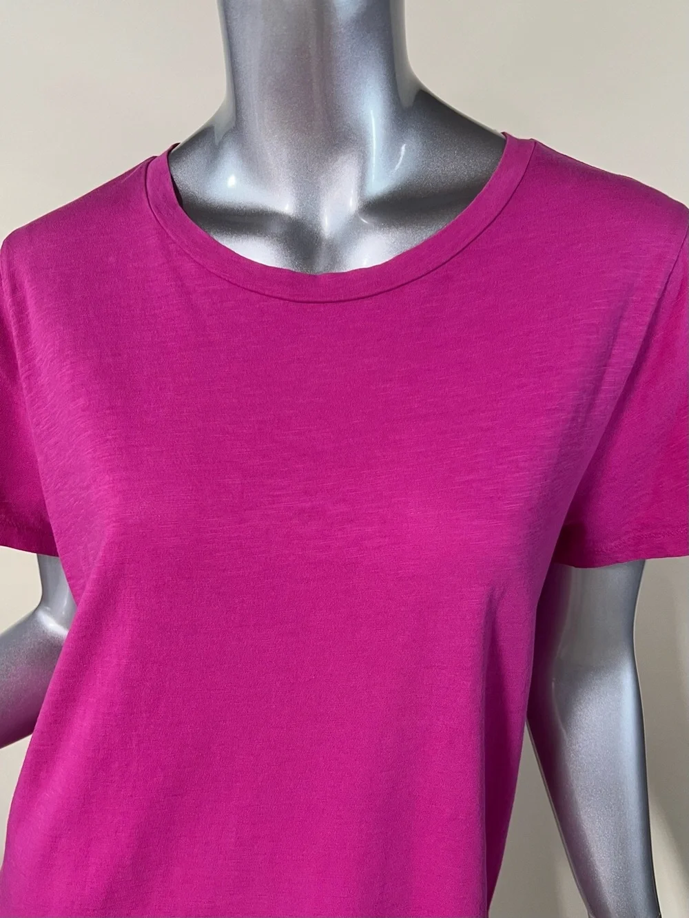 J. Crew Slub 100% Cotton Tee Magenta Pink Crew Neck T Shirt Size XL